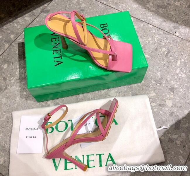 Most Popular Bottega Veneta Stretch Lambskin Strap Sandals 9cm 107106 Light Pink