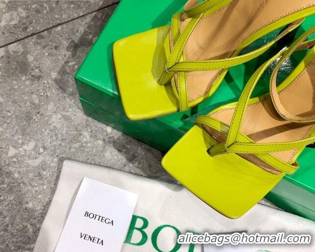 Best Price Bottega Veneta Stretch Lambskin Strap Sandals 9cm 107106 Kiwi Green