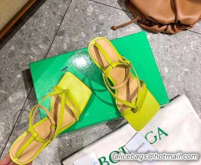 Best Price Bottega Veneta Stretch Lambskin Strap Sandals 9cm 107106 Kiwi Green