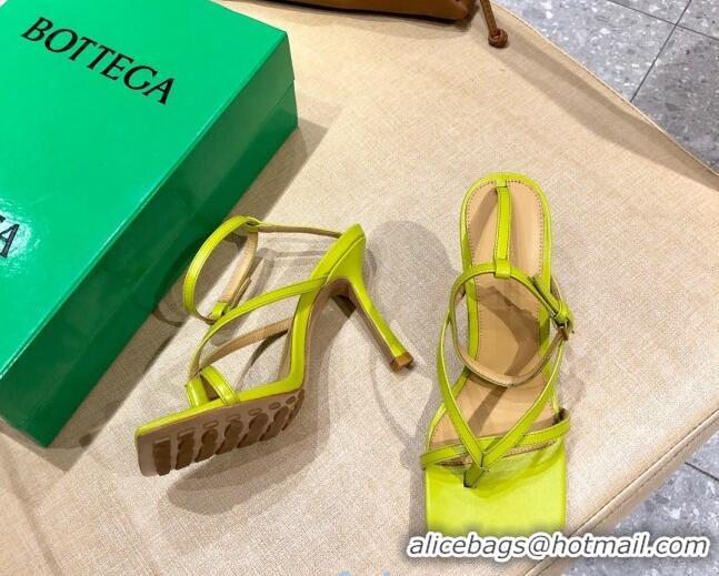 Best Price Bottega Veneta Stretch Lambskin Strap Sandals 9cm 107106 Kiwi Green