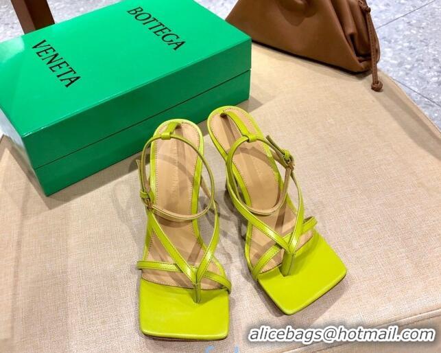 Best Price Bottega Veneta Stretch Lambskin Strap Sandals 9cm 107106 Kiwi Green