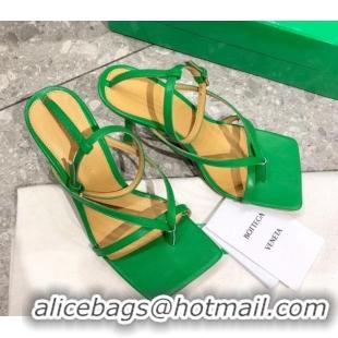 Sophisticated Bottega Veneta Stretch Lambskin Strap Sandals 9cm 107106 Grass Green