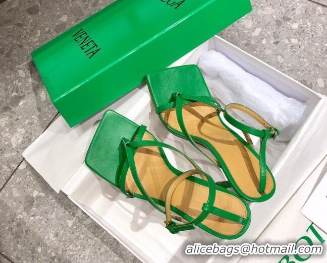 Sophisticated Bottega Veneta Stretch Lambskin Strap Sandals 9cm 107106 Grass Green