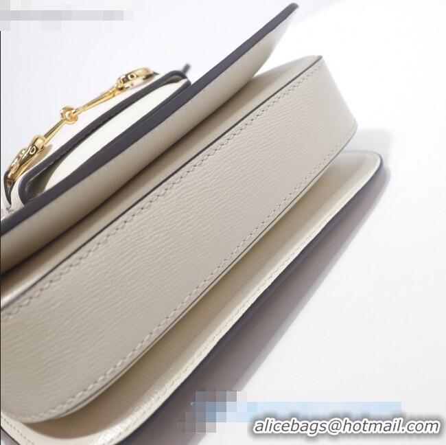 Cheapest Gucci GG Canvas 1955 Horsebit Mini Shoulder Bag 602205 White 2021