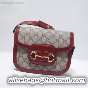 Gucci GG Canvas 1955 Horsebit Mini Shoulder Bag 602205 Red 2021