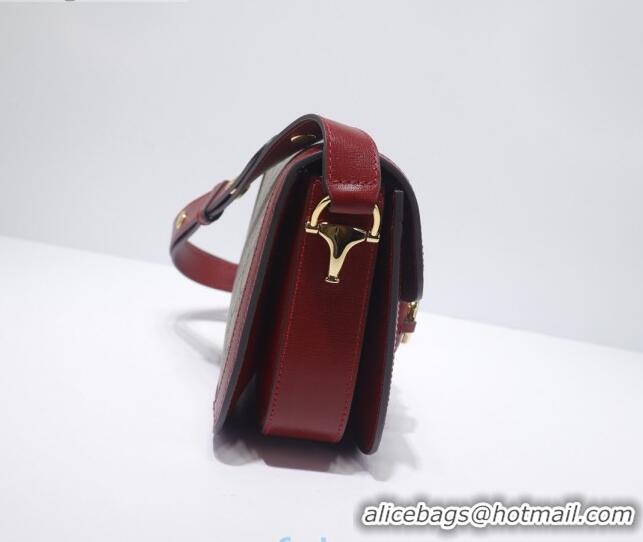 Gucci GG Canvas 1955 Horsebit Mini Shoulder Bag 602205 Red 2021