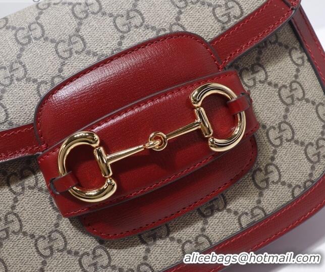 Gucci GG Canvas 1955 Horsebit Mini Shoulder Bag 602205 Red 2021