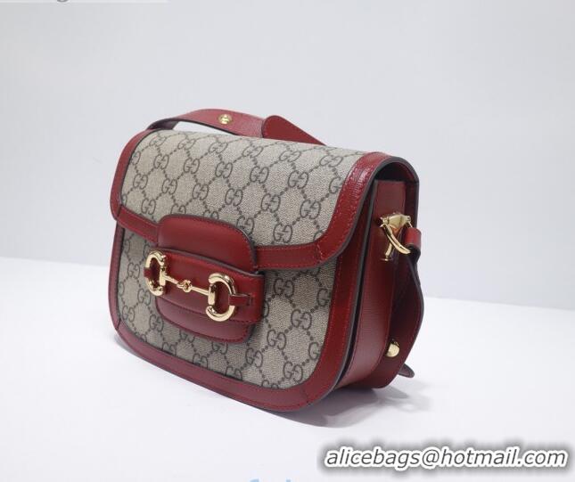 Gucci GG Canvas 1955 Horsebit Mini Shoulder Bag 602205 Red 2021