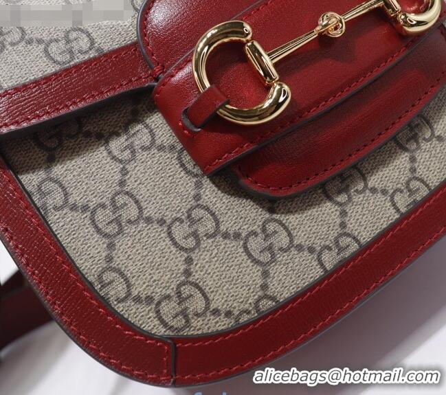 Gucci GG Canvas 1955 Horsebit Mini Shoulder Bag 602205 Red 2021