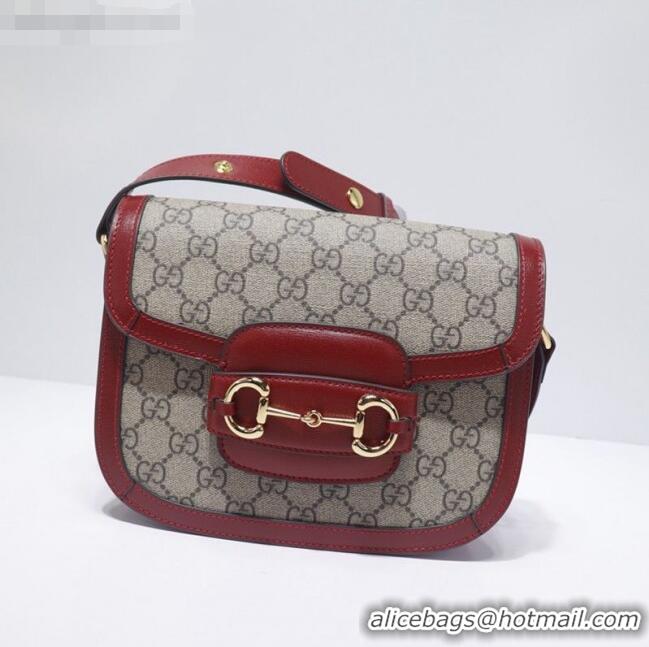 Gucci GG Canvas 1955 Horsebit Mini Shoulder Bag 602205 Red 2021