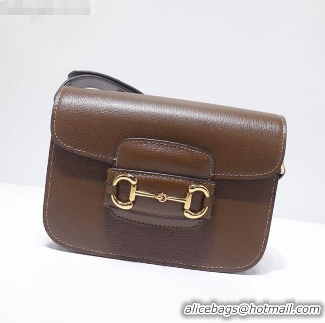 Buy Grade Gucci Leather 1955 Horsebit Mini Shoulder Bag 602205 Brown 2021