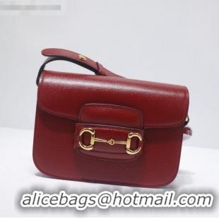 Inexpensive Gucci Leather 1955 Horsebit Mini Shoulder Bag 602205 Red 2021