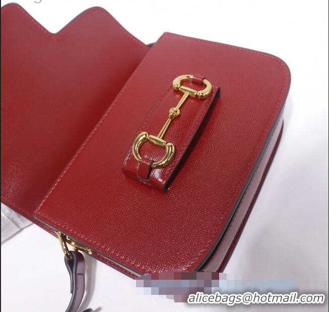 Inexpensive Gucci Leather 1955 Horsebit Mini Shoulder Bag 602205 Red 2021