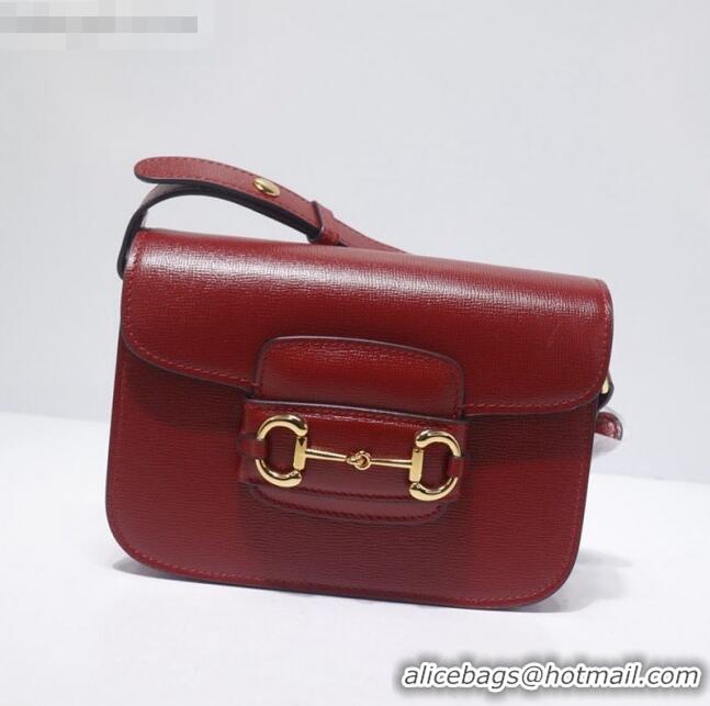 Inexpensive Gucci Leather 1955 Horsebit Mini Shoulder Bag 602205 Red 2021