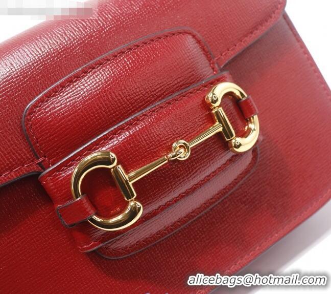 Inexpensive Gucci Leather 1955 Horsebit Mini Shoulder Bag 602205 Red 2021