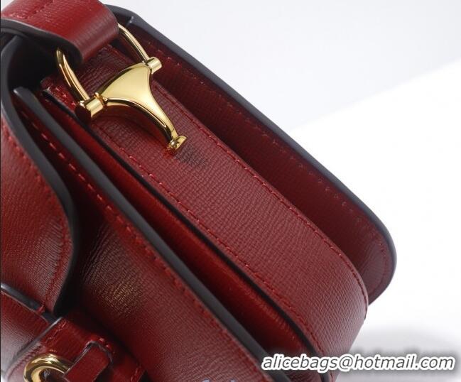 Inexpensive Gucci Leather 1955 Horsebit Mini Shoulder Bag 602205 Red 2021