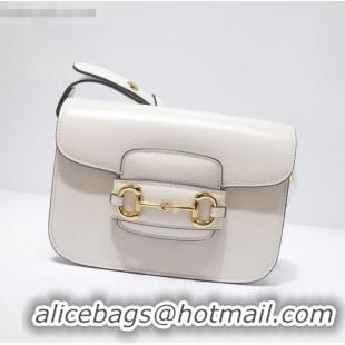 Classic Gucci Leather 1955 Horsebit Mini Shoulder Bag 602205 White 2021