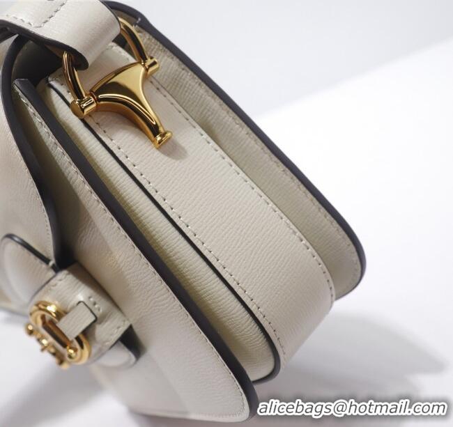 Classic Gucci Leather 1955 Horsebit Mini Shoulder Bag 602205 White 2021