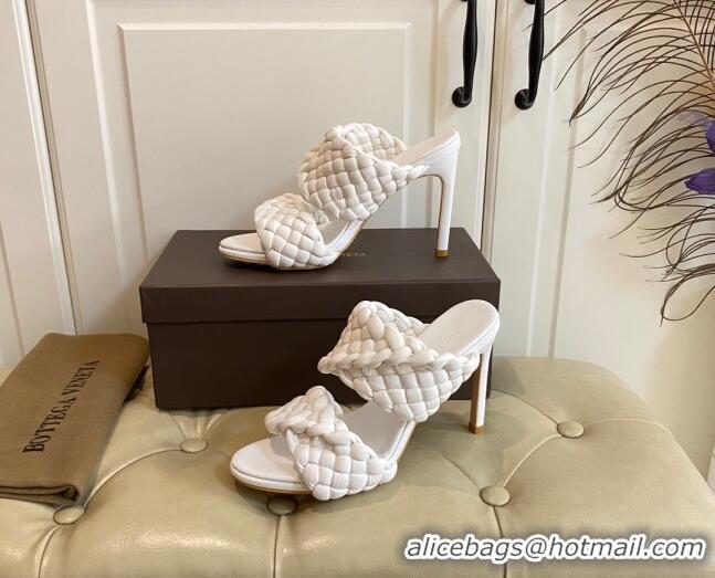 Top Quality Bottega Veneta The Curve Heel Sandals 11cm 030901 Optic White