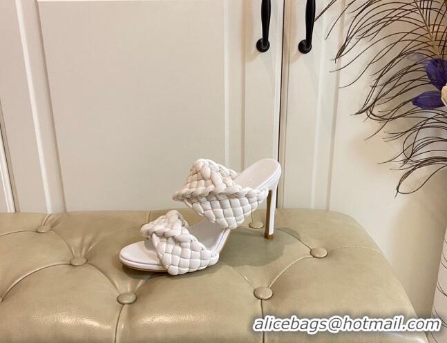 Top Quality Bottega Veneta The Curve Heel Sandals 11cm 030901 Optic White