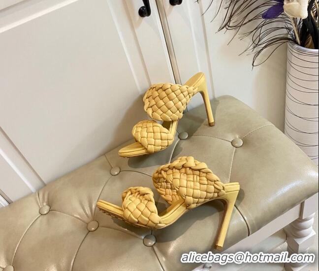 Good Quality Bottega Veneta The Curve Heel Sandals 11cm 030901 Yellow