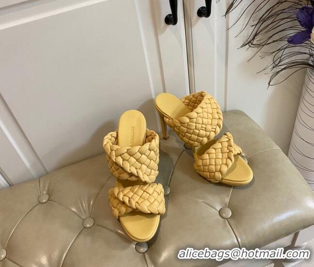 Good Quality Bottega Veneta The Curve Heel Sandals 11cm 030901 Yellow