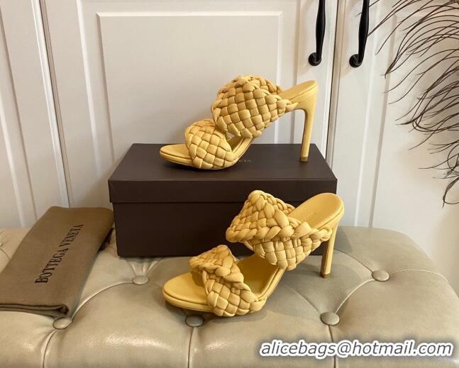 Good Quality Bottega Veneta The Curve Heel Sandals 11cm 030901 Yellow