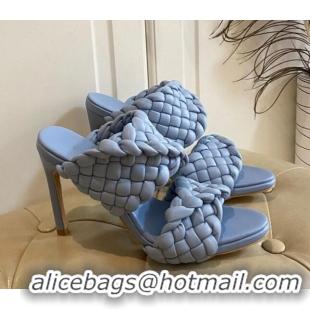 Super Quality Bottega Veneta The Curve Heel Sandals 11cm 030901 Ice Blue