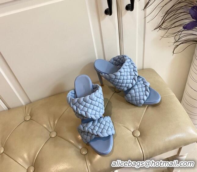 Super Quality Bottega Veneta The Curve Heel Sandals 11cm 030901 Ice Blue