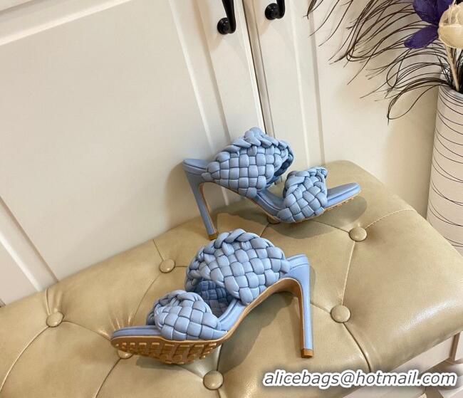 Super Quality Bottega Veneta The Curve Heel Sandals 11cm 030901 Ice Blue