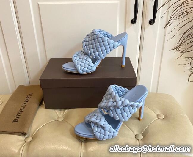 Super Quality Bottega Veneta The Curve Heel Sandals 11cm 030901 Ice Blue