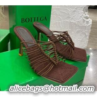 Grade Design Bottega Veneta Stretch Strap Heel Sandals 9cm 030906 Chocolate Brown