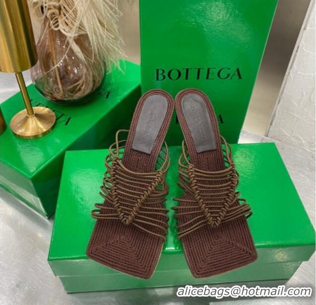 Grade Design Bottega Veneta Stretch Strap Heel Sandals 9cm 030906 Chocolate Brown