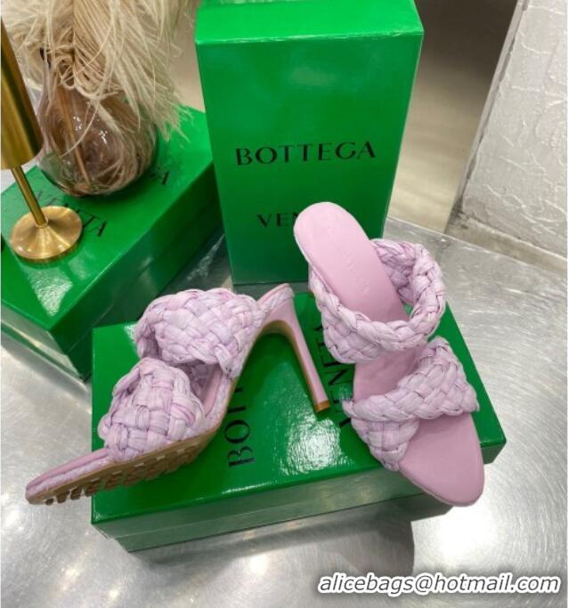 Well Crafted Bottega Veneta The Curve Raffia Heel Sandals 9.5cm 030910 Light Purple