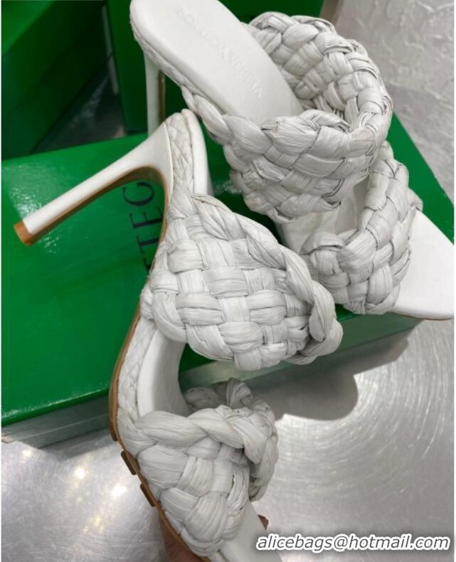 Cute Bottega Veneta The Curve Raffia Heel Sandals 9.5cm 030910 White