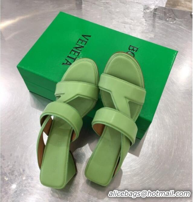 New Fashion Bottega Veneta Band Calfskin Heel 5cm Sandals 033138 Green