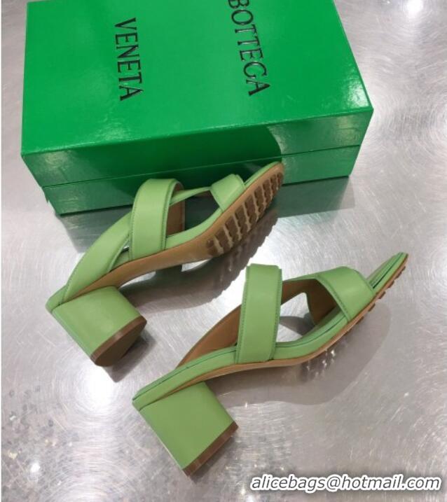 New Fashion Bottega Veneta Band Calfskin Heel 5cm Sandals 033138 Green