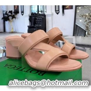 Affordable Price Bottega Veneta Band Calfskin Heel 5cm Sandals 033138 pink