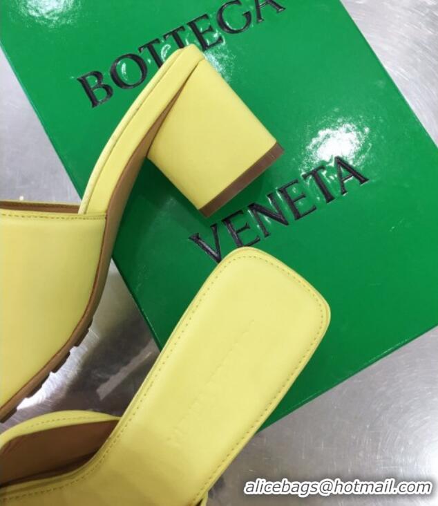 Most Popular Bottega Veneta Band Calfskin Heel 5cm Sandals 033150 Yellow