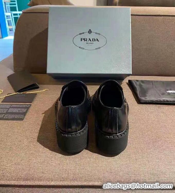 Top Quality Prada Original Leather Shoes P1925 Black