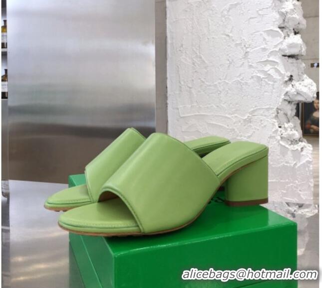 Best Luxury Bottega Veneta Band Calfskin Heel 5cm Sandals 033150 Green