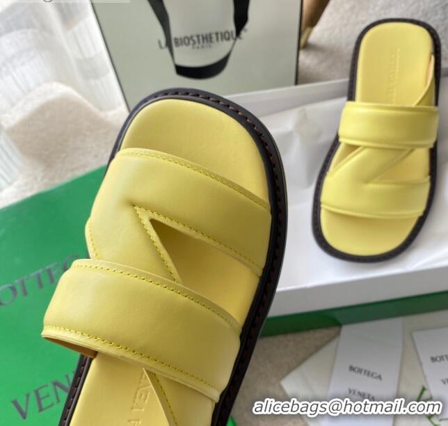 Low Cost Bottega Veneta Band Cross Flat Sandals 040748 Yellow