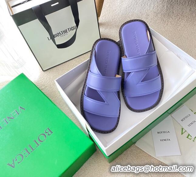 Low Cost Bottega Veneta Band Cross Flat Sandals 040748 Purple