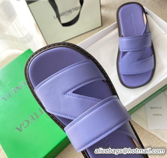 Low Cost Bottega Veneta Band Cross Flat Sandals 040748 Purple