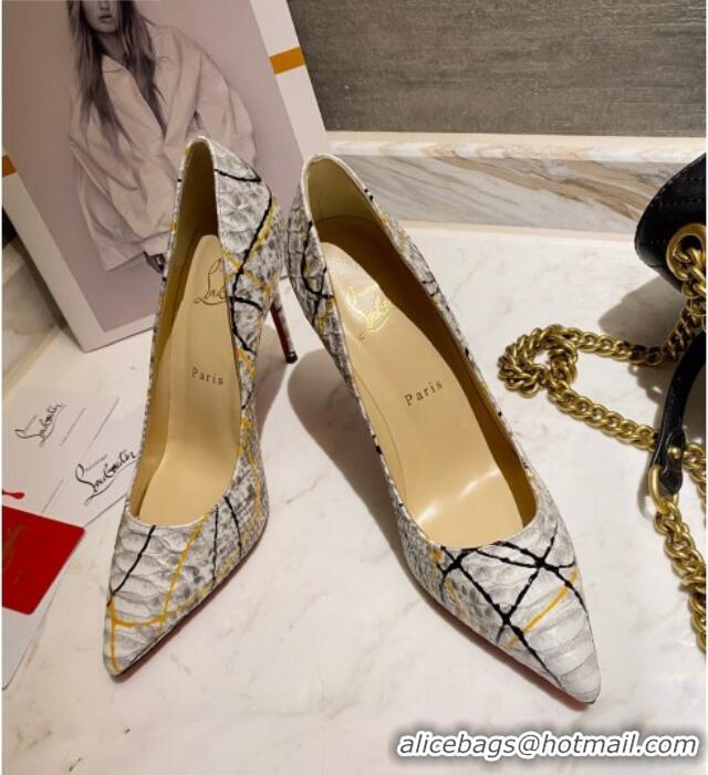 Good Product Christian Louboutin Snakeskin Embossed Leather 8.5cm Pumps 030814 Grey