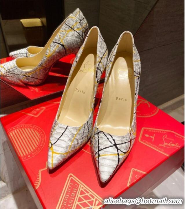 Good Product Christian Louboutin Snakeskin Embossed Leather 8.5cm Pumps 030814 Grey