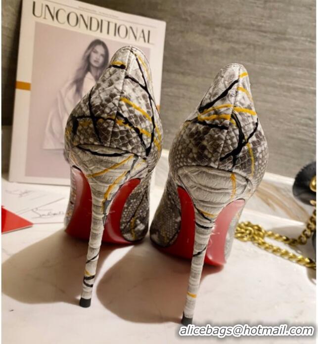 Good Product Christian Louboutin Snakeskin Embossed Leather 8.5cm Pumps 030814 Grey