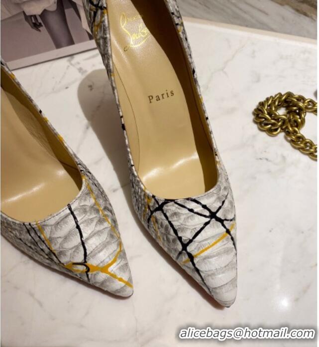 Good Product Christian Louboutin Snakeskin Embossed Leather 8.5cm Pumps 030814 Grey