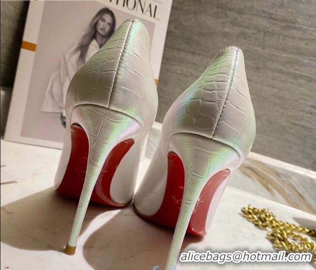 Perfect Christian Louboutin Snakeskin Embossed Leather 8.5cm Pumps 030814 Light Purple 