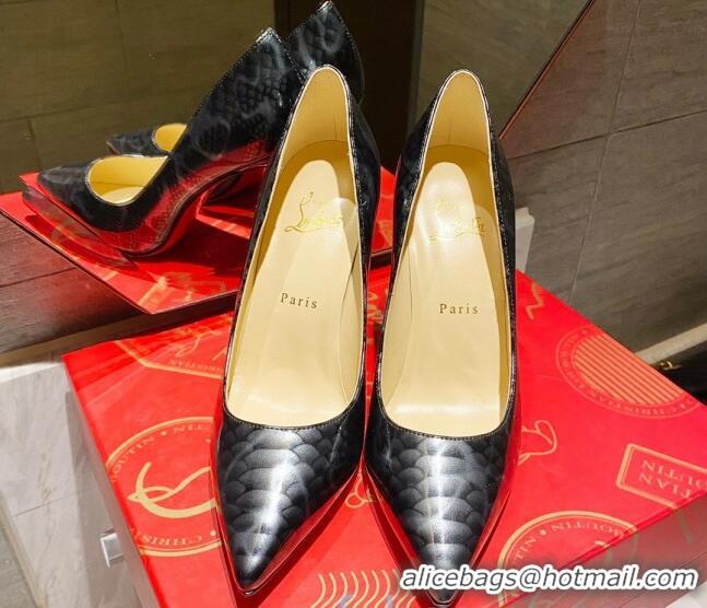 New Fashion Christian Louboutin Print 8.5cm Pumps 030819 Black/Grey